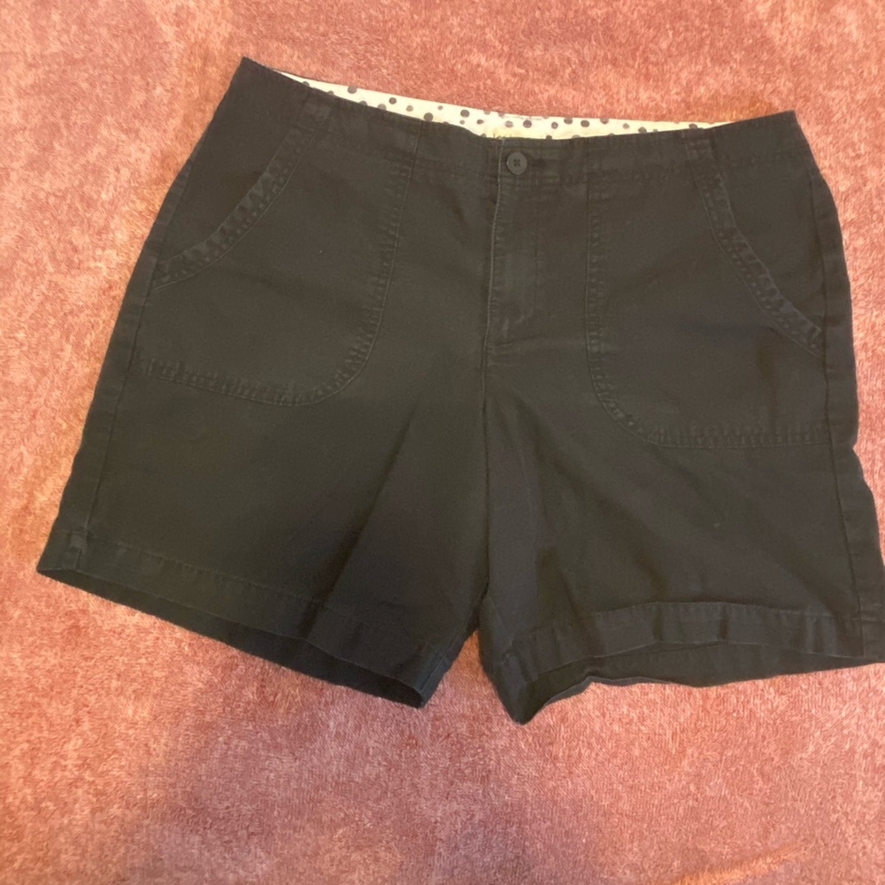 Black Mid Rise Shorts
